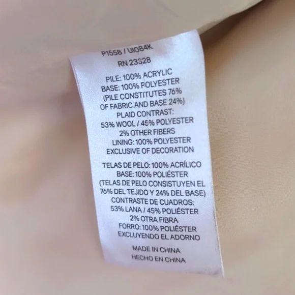 Pendleton Cream Sherpa Jacket with Blue Plaid Lining - Picture 12 of 12